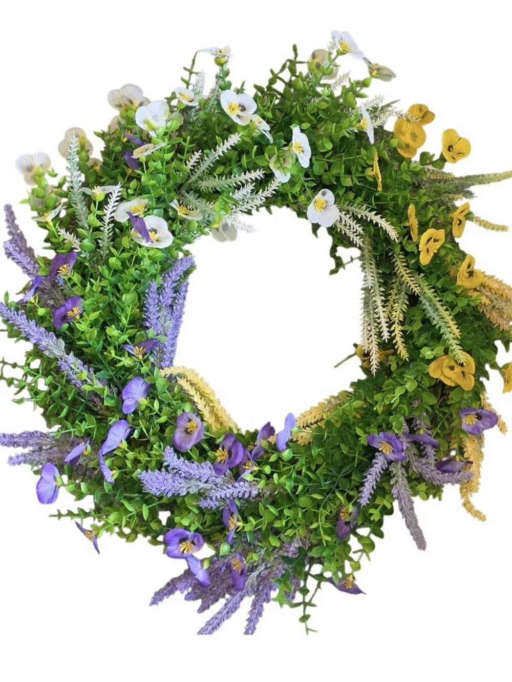 Spring Lavender & Yellow Floral Wreath by taralynnboutik